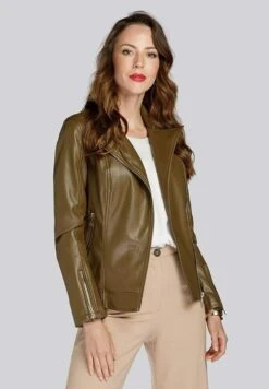 Ramones - Imitatieleren Jas - Khaki -Modex Winkel 702a3cfc190c4243aad979873eea1e2d