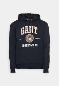 Gant Crest Shield Hoodie - Sweater - Evening Blue