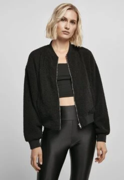 URBAN CLASSICS Ladies Oversized Sherpa Bomber Jacket - Fleecejas - Black