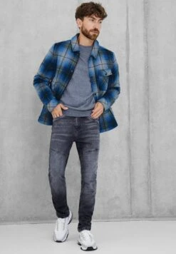 Overshirt Mit Karodessin - Lichte Jas - Blau -Modex Winkel 784730a23de4439f9f398442e0d8b5fc