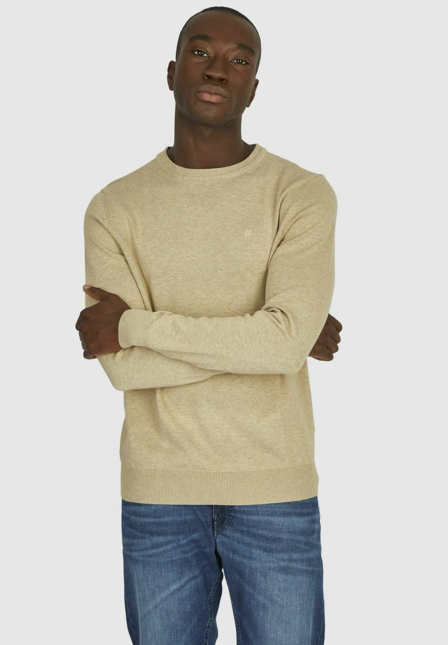 Daniel Hechter Crew-Neck - Trui - Sand 1 Daniel Hechter Crew-Neck - Trui - Sand