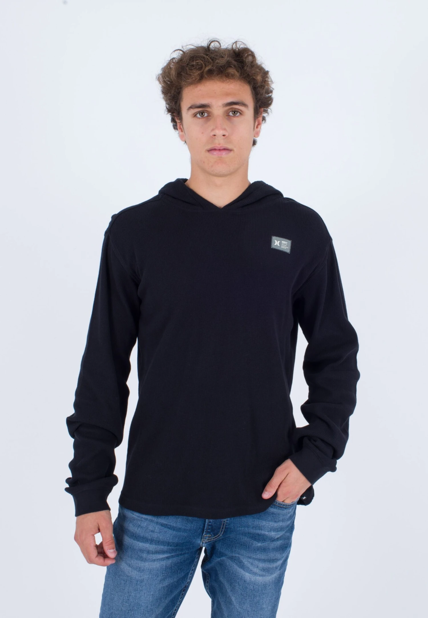 HURLEY Waffle - Hoodie - Black 1 HURLEY Waffle - Hoodie - Black
