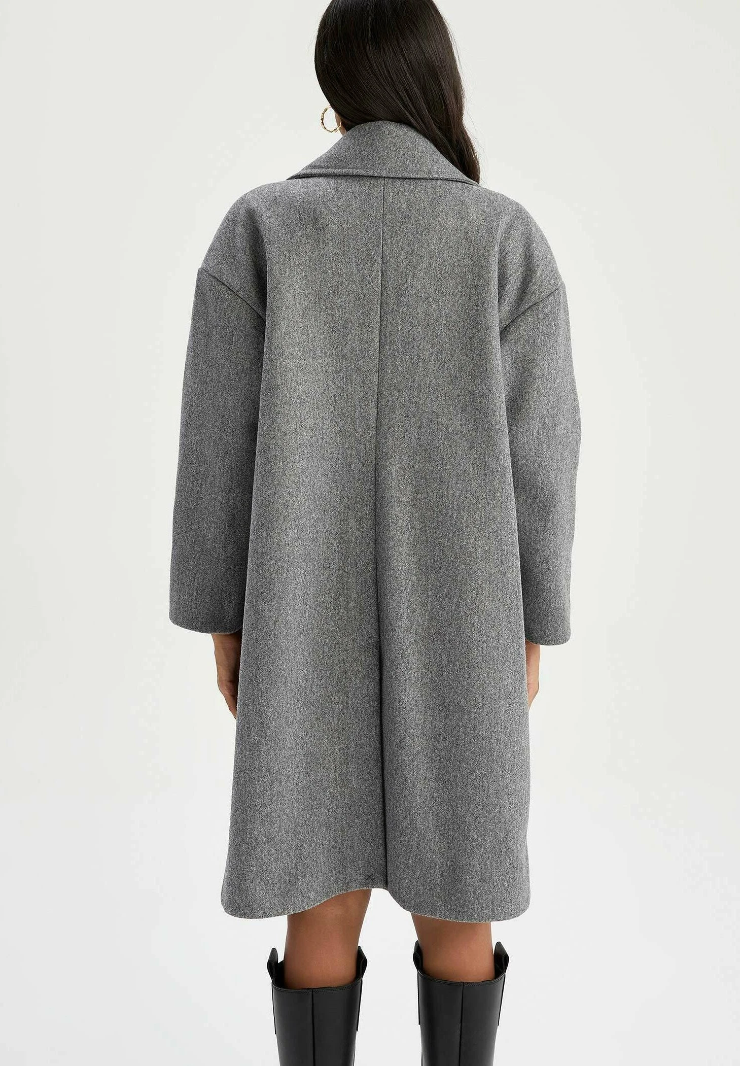 DeFacto Relax Fit- Mantel - Anthracite 3 DeFacto Relax Fit- Mantel - Anthracite - Afbeelding 3