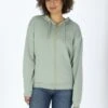 Houston Hood W - Sweater Met Rits - Seaweed Green