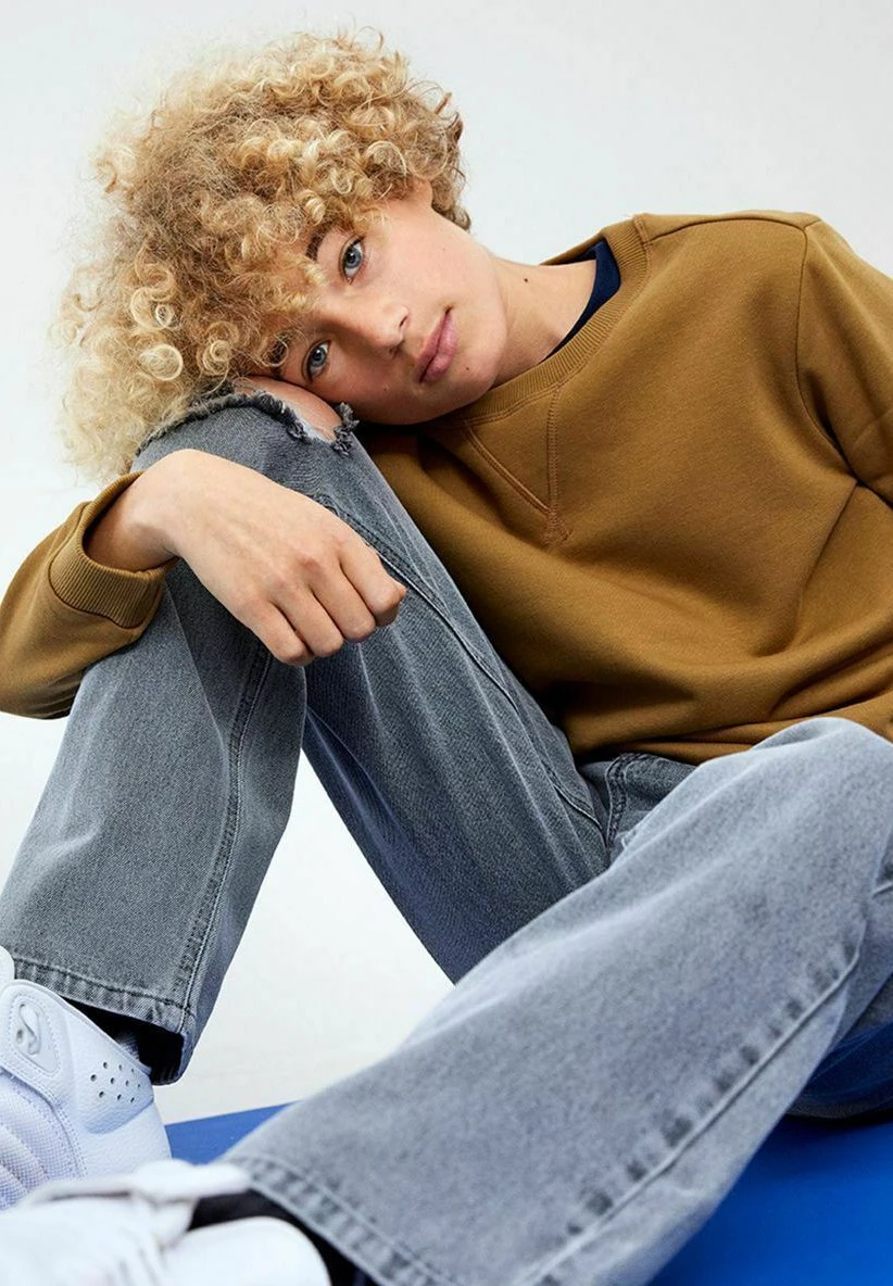 Regular Fit - Sweater - Dull Gold 1 Regular Fit - Sweater - Dull Gold