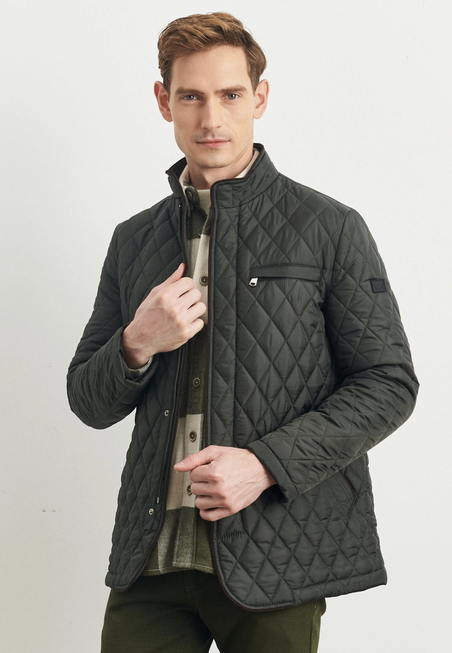 Standard Fit Plain - Jas - Khaki 2 Standard Fit Plain - Jas - Khaki - Afbeelding 2