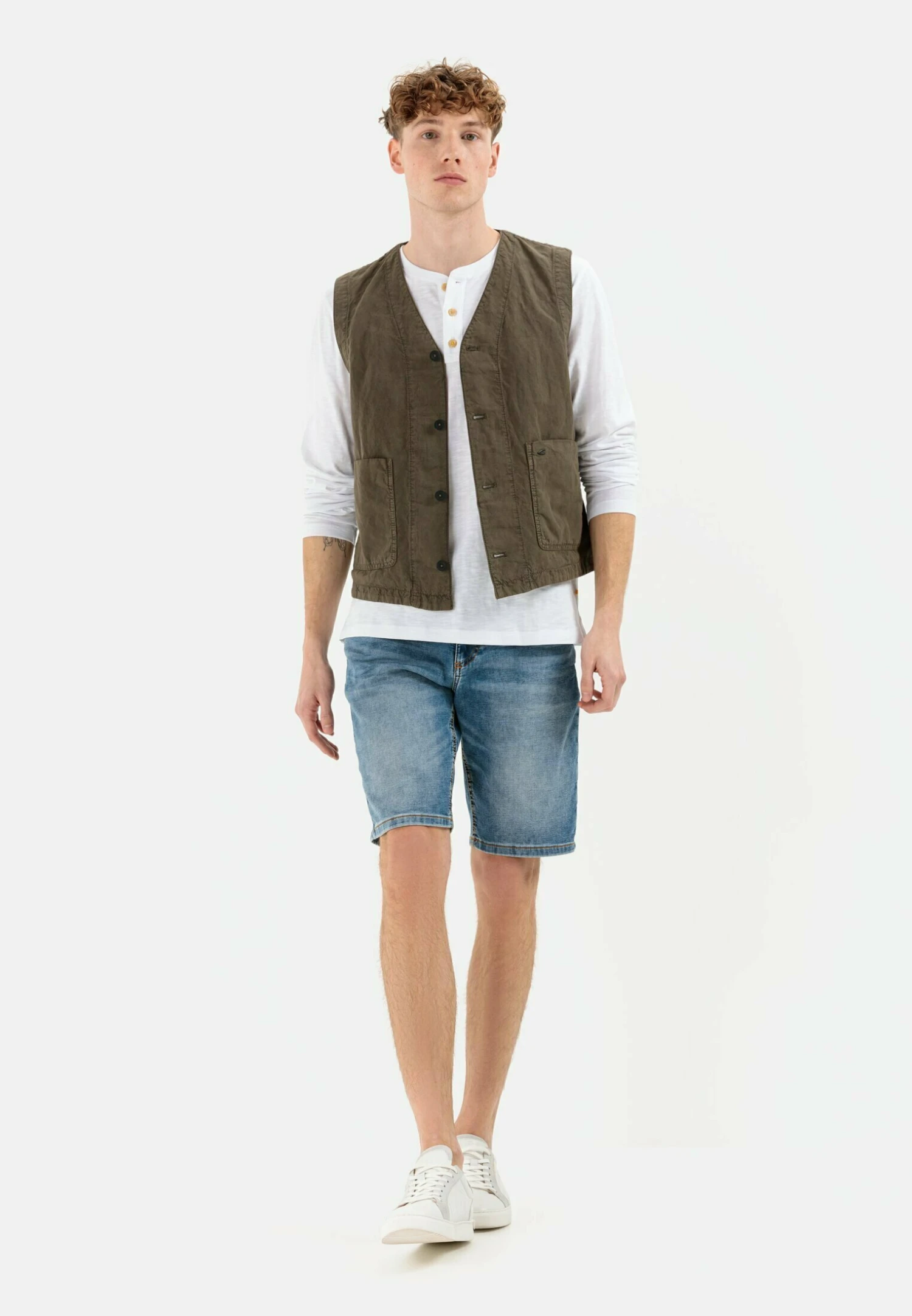 Camel Active Casual Aus Einem Mix - Bodywarmer - Olive/Brown 2 Camel Active Casual Aus Einem Mix - Bodywarmer - Olive/Brown - Afbeelding 2