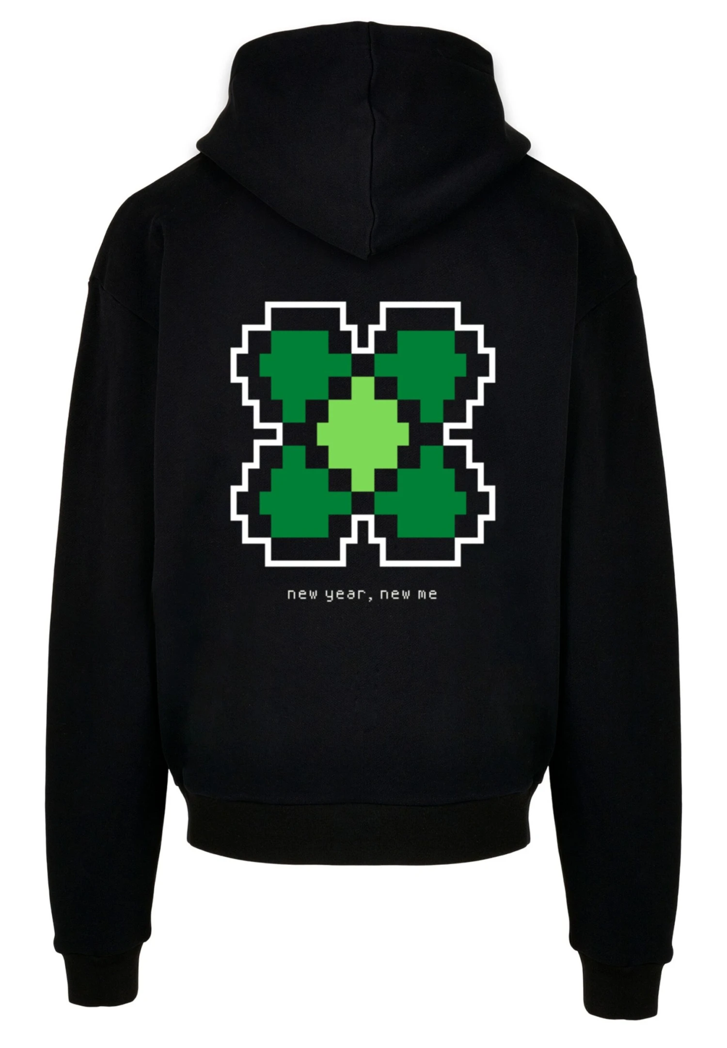 F4NT4STIC Silvester Happy New Year Pixel Kleeblatt - Hoodie - Black 7 F4NT4STIC Silvester Happy New Year Pixel Kleeblatt - Hoodie - Black - Afbeelding 7