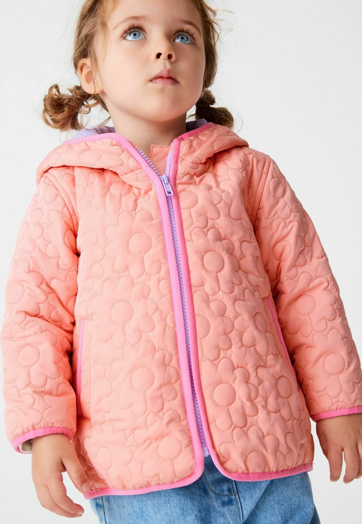 Next Floral Quilted Hooded Standard - Winterjas - Coral Pink 2 Next Floral Quilted Hooded Standard - Winterjas - Coral Pink - Afbeelding 2