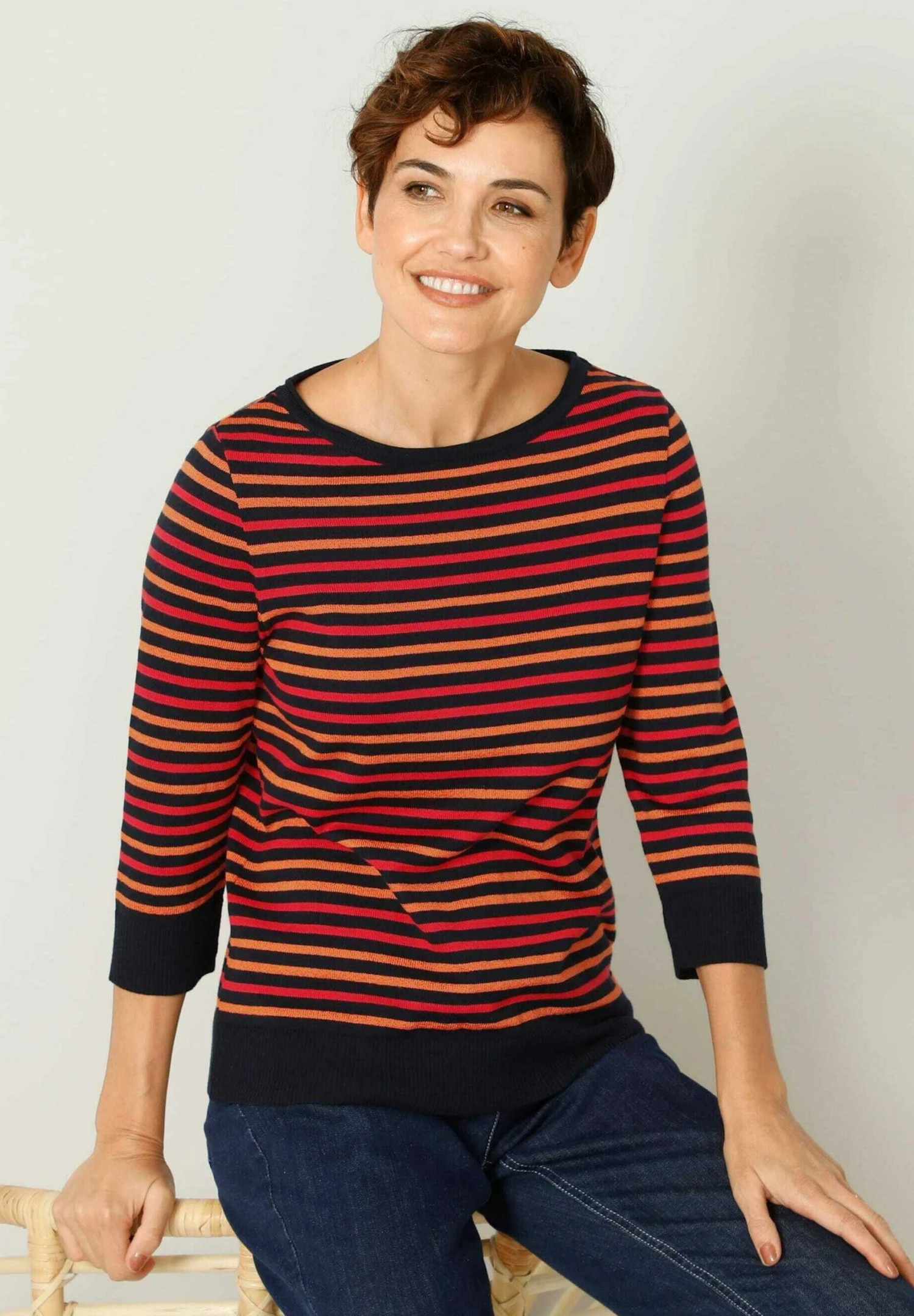 Trui - Marineblau Pfirsich 7 Trui - Marineblau Pfirsich - Afbeelding 7