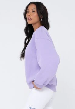 Rusty Script Oversize Crew Neck - Sweater - Lavender -Modex Winkel 962098eae85d4294be66841213ef1443