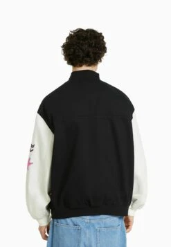 BERSHKA Varsity Patch- Bomberjacks - Black -Modex Winkel 98691ebc236f44e5a71757be8f46ef49