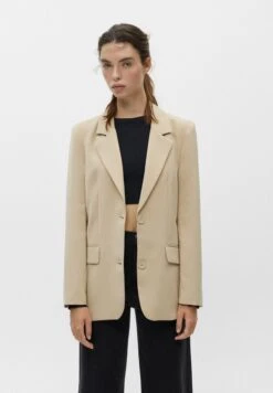 PULL & BEAR With Lapel Collar - Blazer - Beige
