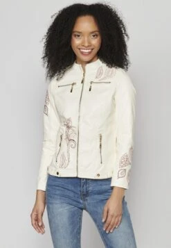 Koroshi Imitatieleren Jas - White