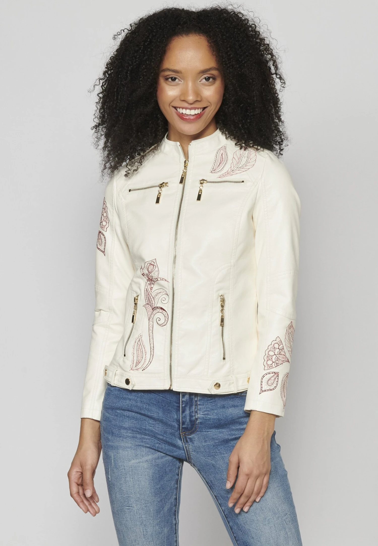 Koroshi Imitatieleren Jas - White 1 Koroshi Imitatieleren Jas - White