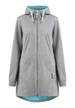 Schmuddelwedda Funktions Fraully - Parka - Grau Melange Dunkelaqua -Modex Winkel 9cee436a11d4466d9d5afe55c785e104