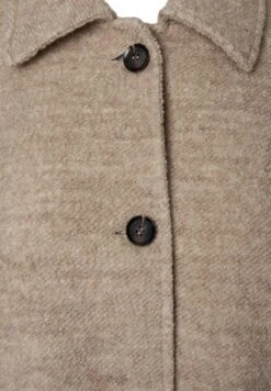 Zizzi Plaid Bouclé With Buttons - Mantel - Simply Taupe -Modex Winkel 9f6bfbcb9ec74fb0a0c685336a897609