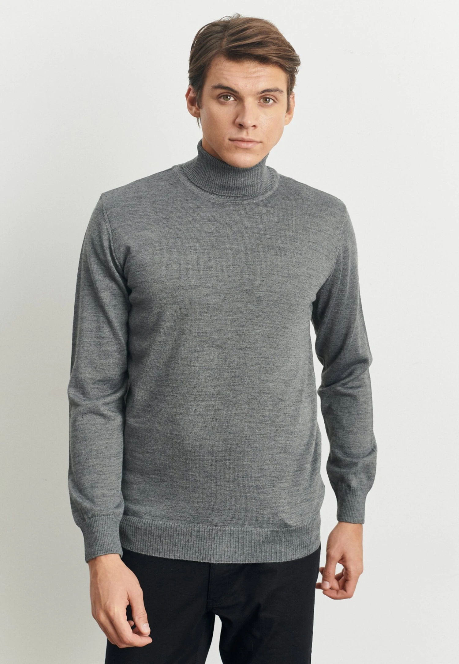 Standard Fit- Trui - Grey Melange 4 Standard Fit- Trui - Grey Melange - Afbeelding 4