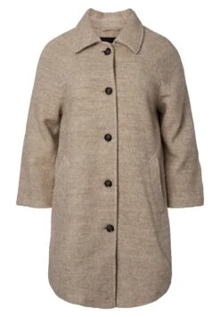 Zizzi Plaid Bouclé With Buttons - Mantel - Simply Taupe -Modex Winkel a307746e0faf4aa9bffa697dcc0a086f