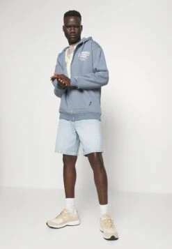 Vintage Zip Through Hood Unisex - Sweater Met Rits - Slate Blue -Modex Winkel a32fe3540ca247b6ac204fd8af9a95dc