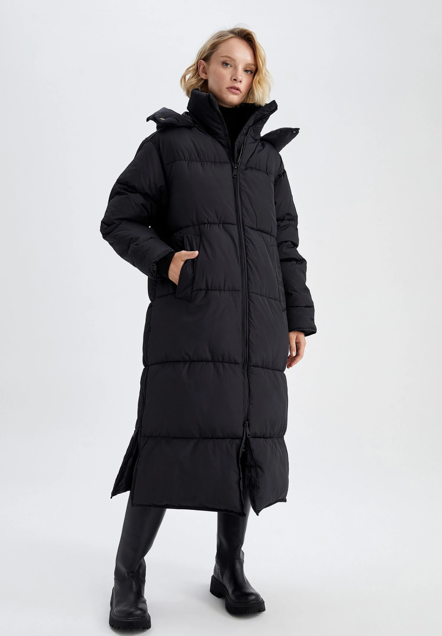 DeFacto Relax Fit- Winterjas - Black 1 DeFacto Relax Fit- Winterjas - Black