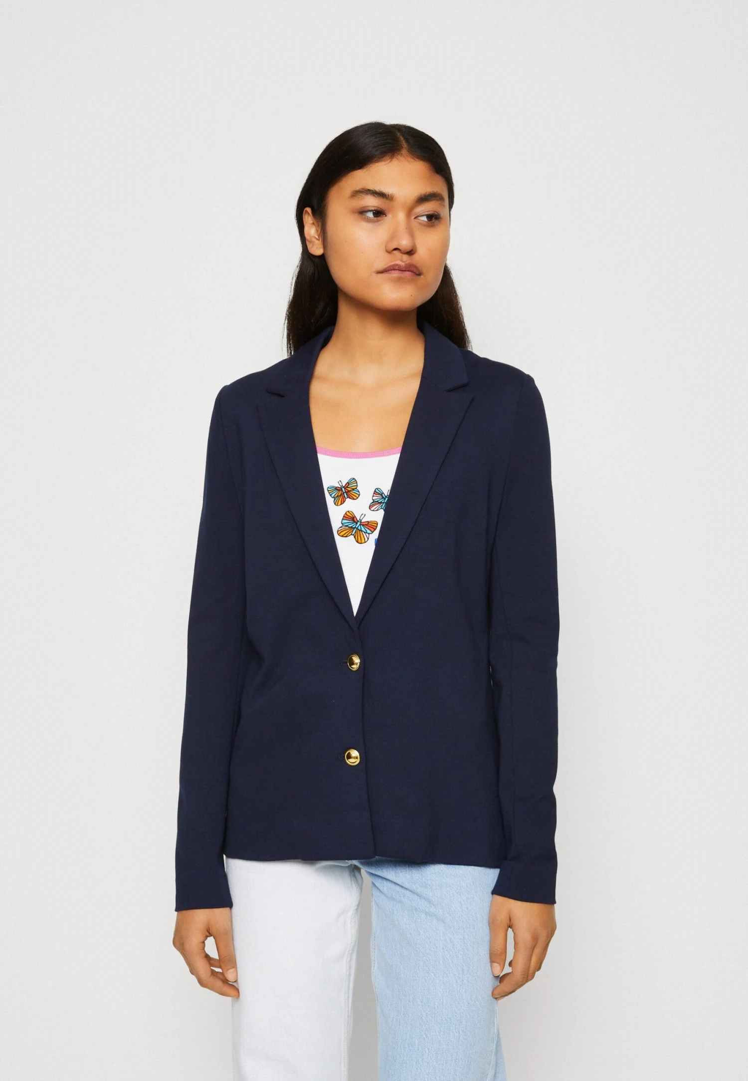 Vero Moda Tall Vmeva Slim Blazer- Blazer - Navy Blazer/Golden 1 Vero Moda Tall Vmeva Slim Blazer- Blazer - Navy Blazer/Golden