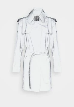 Norma Kamali Double Breasted Mini - Trenchcoat - Grey -Modex Winkel abca4990107e48a6b71dc29d29e9cf23