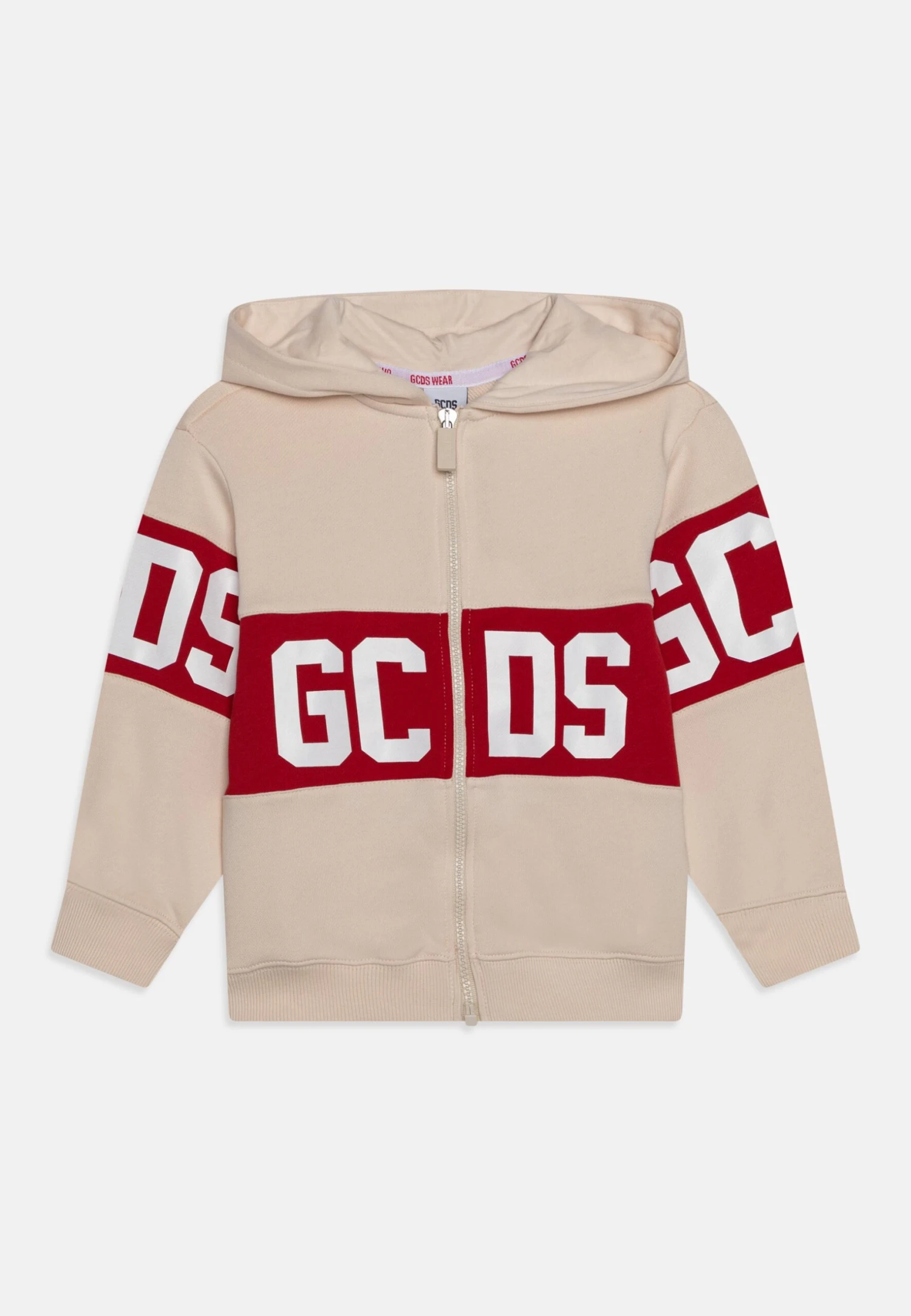 GCDS Hooded Logo Unisex - Sweater Met Rits - Whitecap Gray 1 GCDS Hooded Logo Unisex - Sweater Met Rits - Whitecap Gray