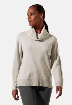 Mit Grossem Capuchon-Kragen - Trui - Hellgrau