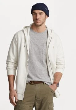 Hood Long Sleeve Full Zip - Sweater Met Rits - Antique Cream