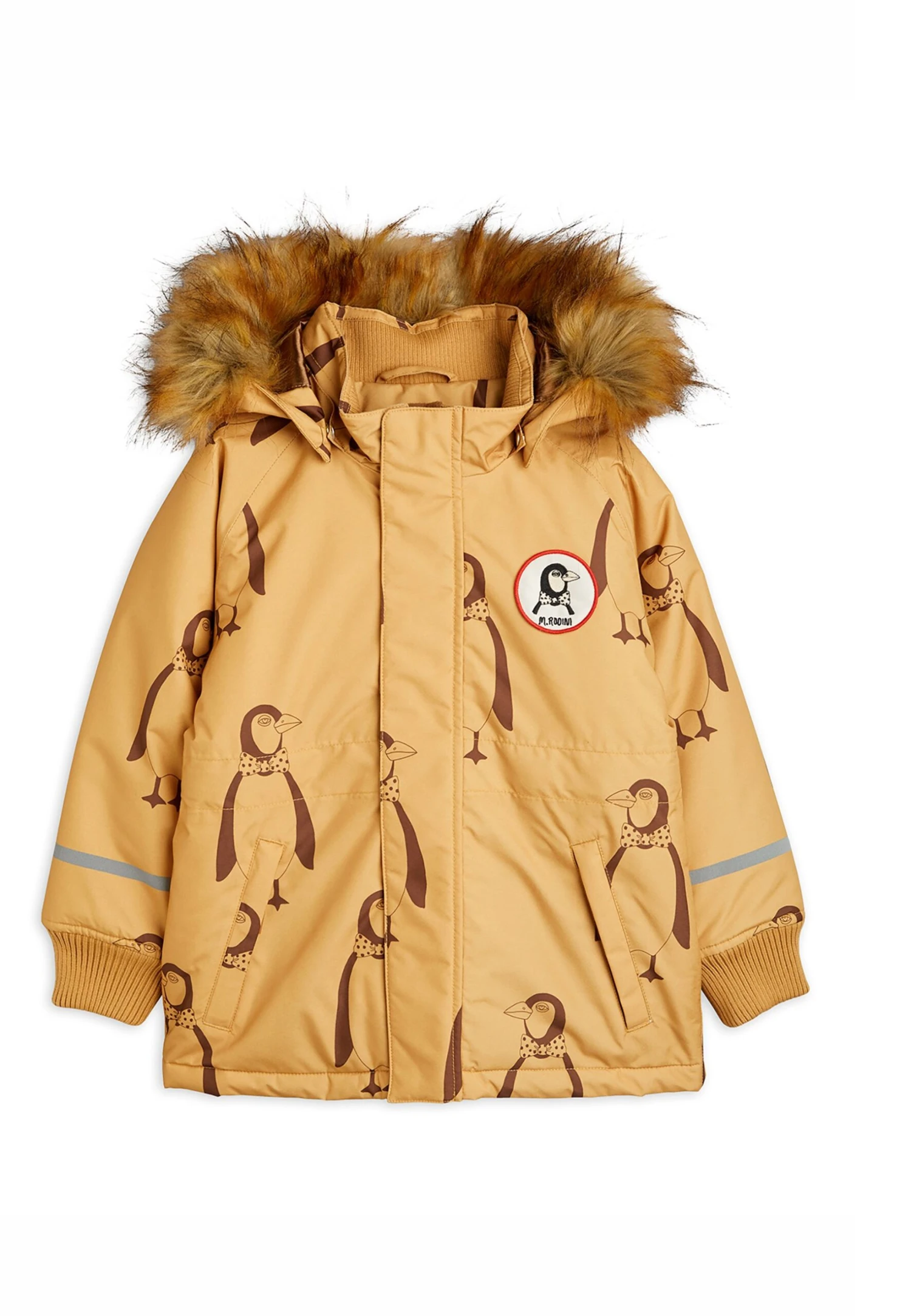 Mini Rodini Penguin Unisex - Winterjas - Beige 1 Mini Rodini Penguin Unisex - Winterjas - Beige