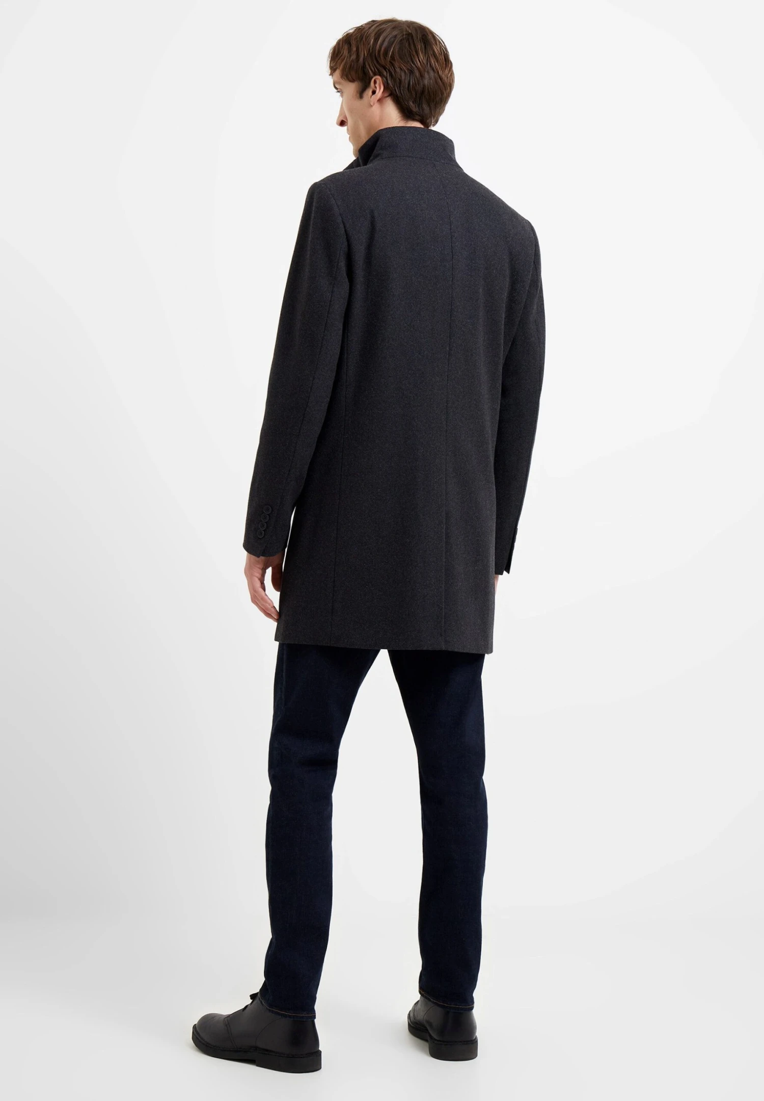 French Connection Single Breasted Funnel - Mantel - Charcoal Mel 3 French Connection Single Breasted Funnel - Mantel - Charcoal Mel - Afbeelding 3