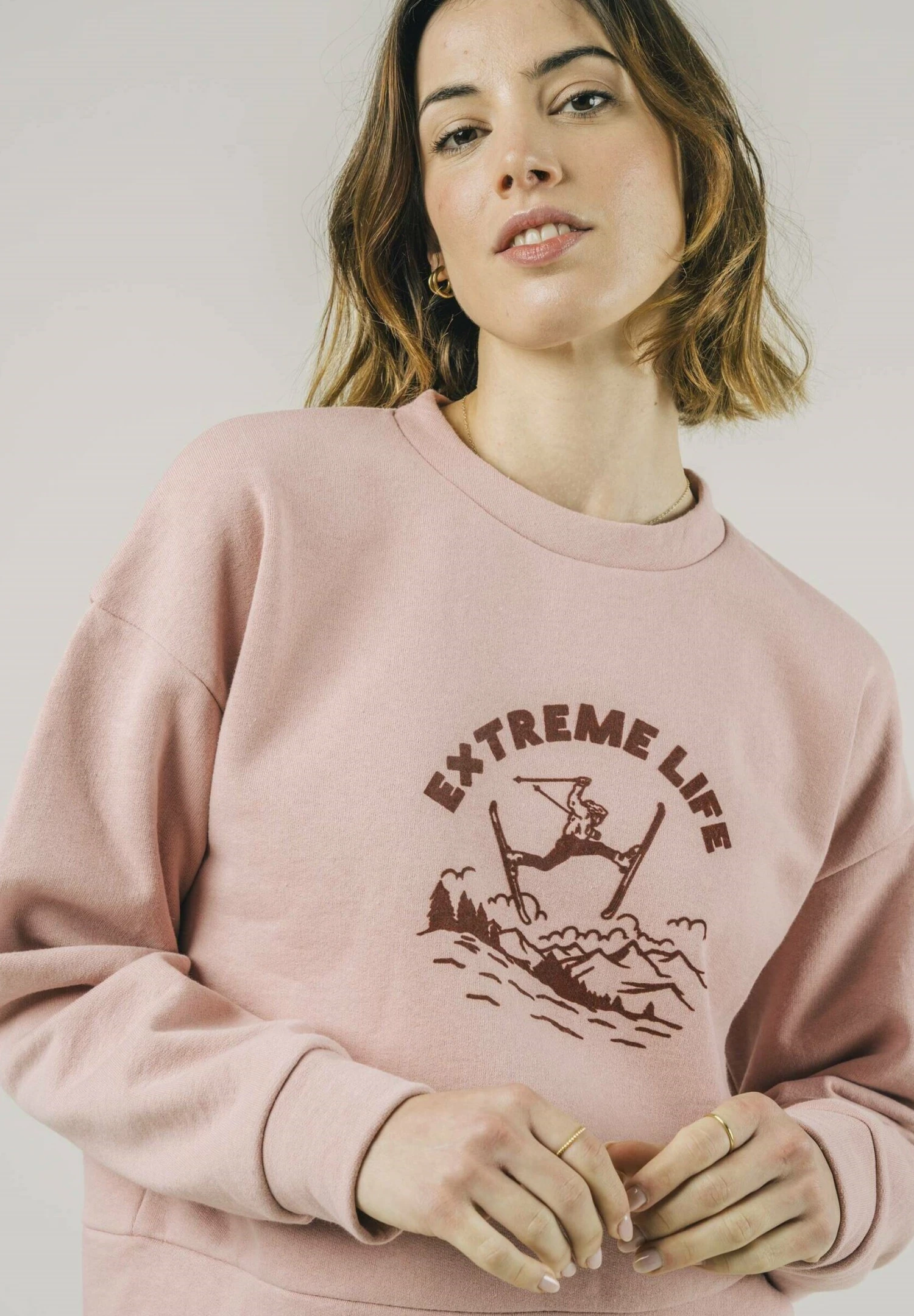 Brava Fabrics Extreme Life Cropped Glasse - Sweater - Pink 4 Brava Fabrics Extreme Life Cropped Glasse - Sweater - Pink - Afbeelding 4