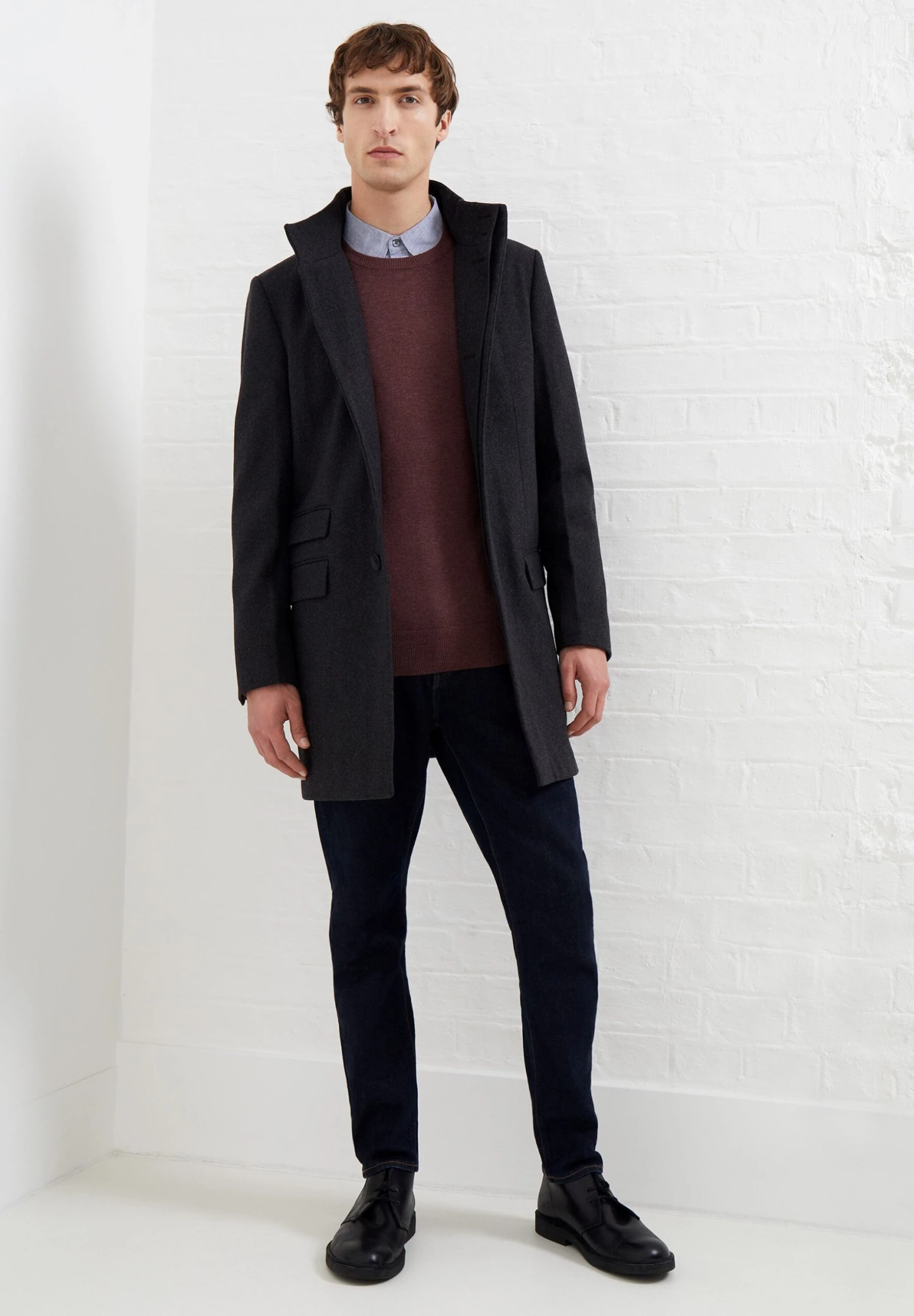 French Connection Single Breasted Funnel - Mantel - Charcoal Mel 6 French Connection Single Breasted Funnel - Mantel - Charcoal Mel - Afbeelding 6