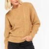 LOLALIZA Cable - Trui - Light Camel