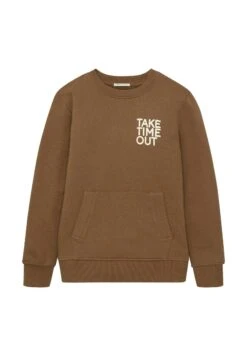 Tom Tailor Mit Textprint - Sweater - Medium Brown