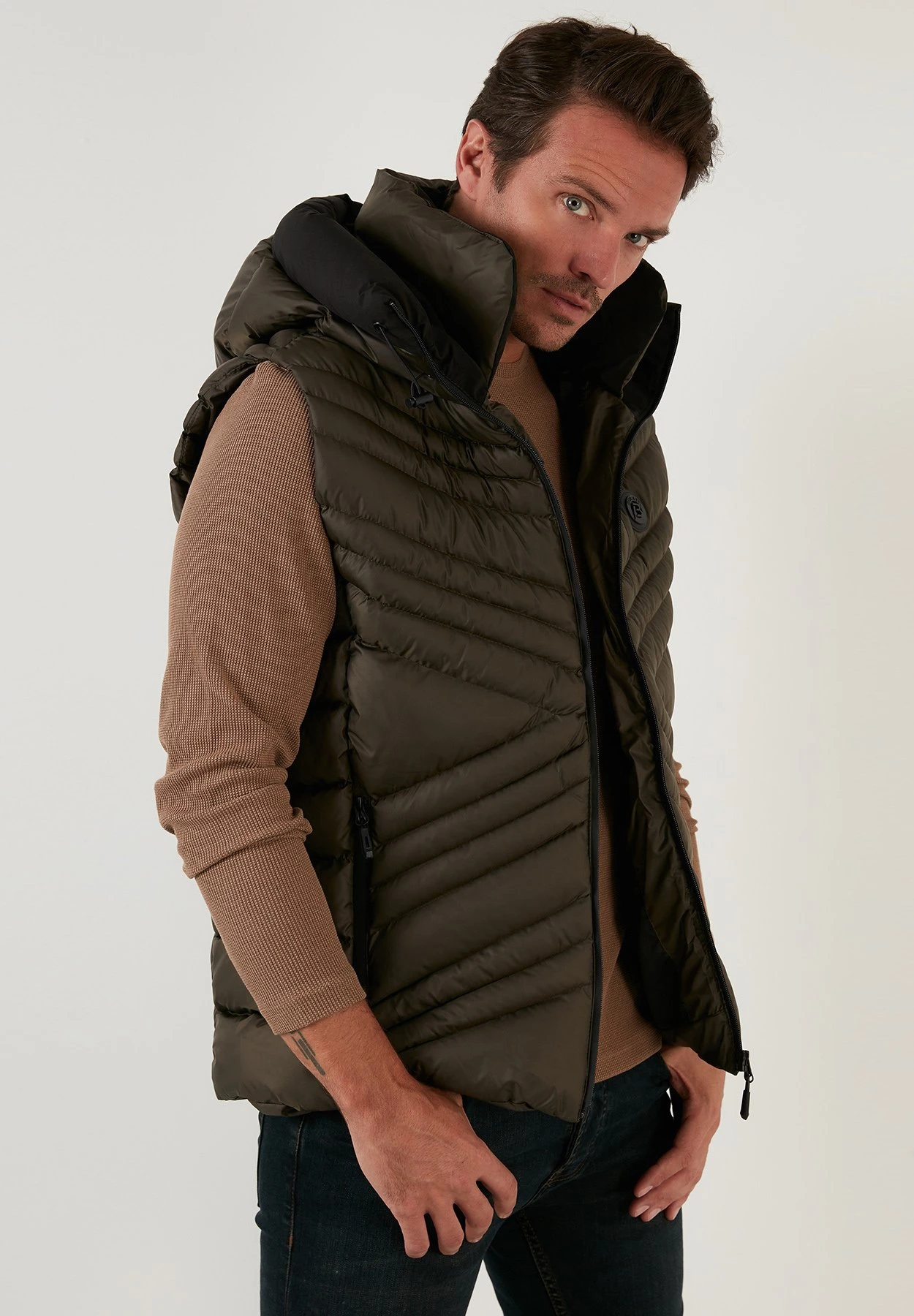 Slim Fit - Bodywarmer - Khaki 5 Slim Fit - Bodywarmer - Khaki - Afbeelding 5