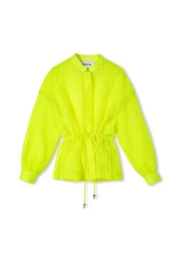 Ipekyol Relaxed Fit Textured Mandarin Collar - Lichte Jas - Green -Modex Winkel ca35c048ca2541ca9b6e12b3e1343cb2