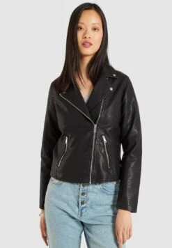 Biker Style - Imitatieleren Jas - Real Black