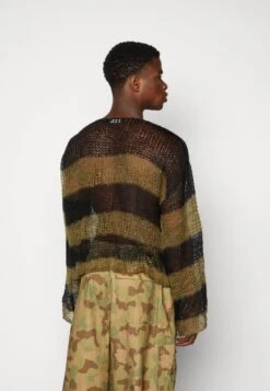 Jaded London Nirvana Striped Loose Jumper - Trui - Green/Black -Modex Winkel cf765a7d78ef42b8919f446bbdff55c0