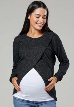 2In1 Maternity And Nursing - Sweater - Mottled Black