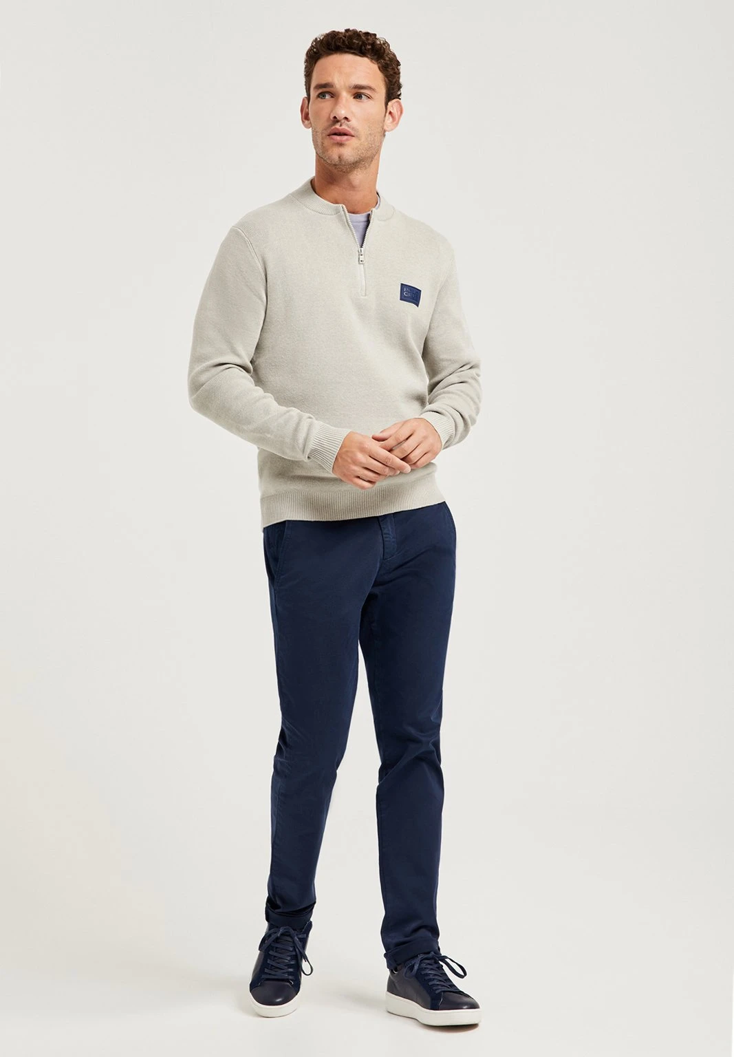 POLO CLUB Mit Halbreissverschluss - Trui - Stone 2 POLO CLUB Mit Halbreissverschluss - Trui - Stone - Afbeelding 2