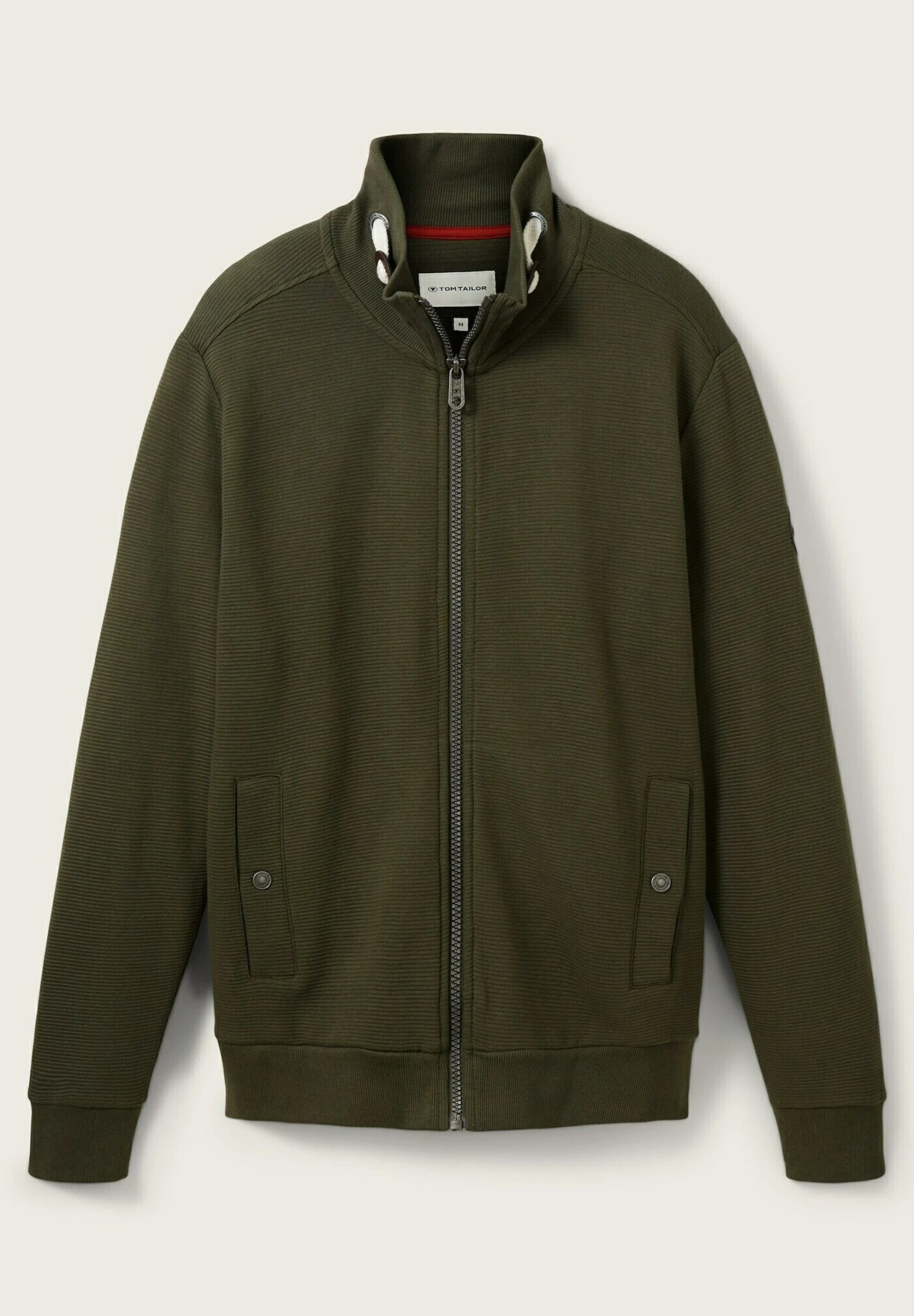 Tom Tailor Mit Struktur - Sweater Met Rits - Deep Forest Green 8 Tom Tailor Mit Struktur - Sweater Met Rits - Deep Forest Green - Afbeelding 8