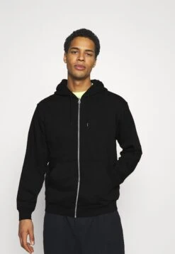 WEEKDAY Standard Zip Hoodie - Sweater Met Rits - Black