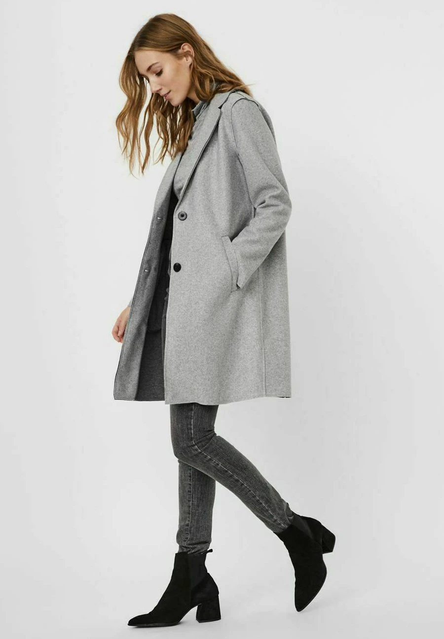 Vero Moda Vmpaula Jacket- Mantel - Light Grey Melange 4 Vero Moda Vmpaula Jacket- Mantel - Light Grey Melange - Afbeelding 4