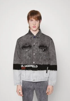 Karl Lagerfeld Jeans Relaxed Paint Logo - Spijkerjas - Washed Grey