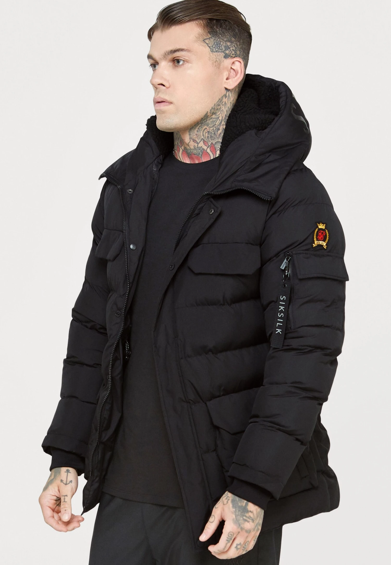 SikSilk Parka Coat - Winterjas - Black 1 SikSilk Parka Coat - Winterjas - Black