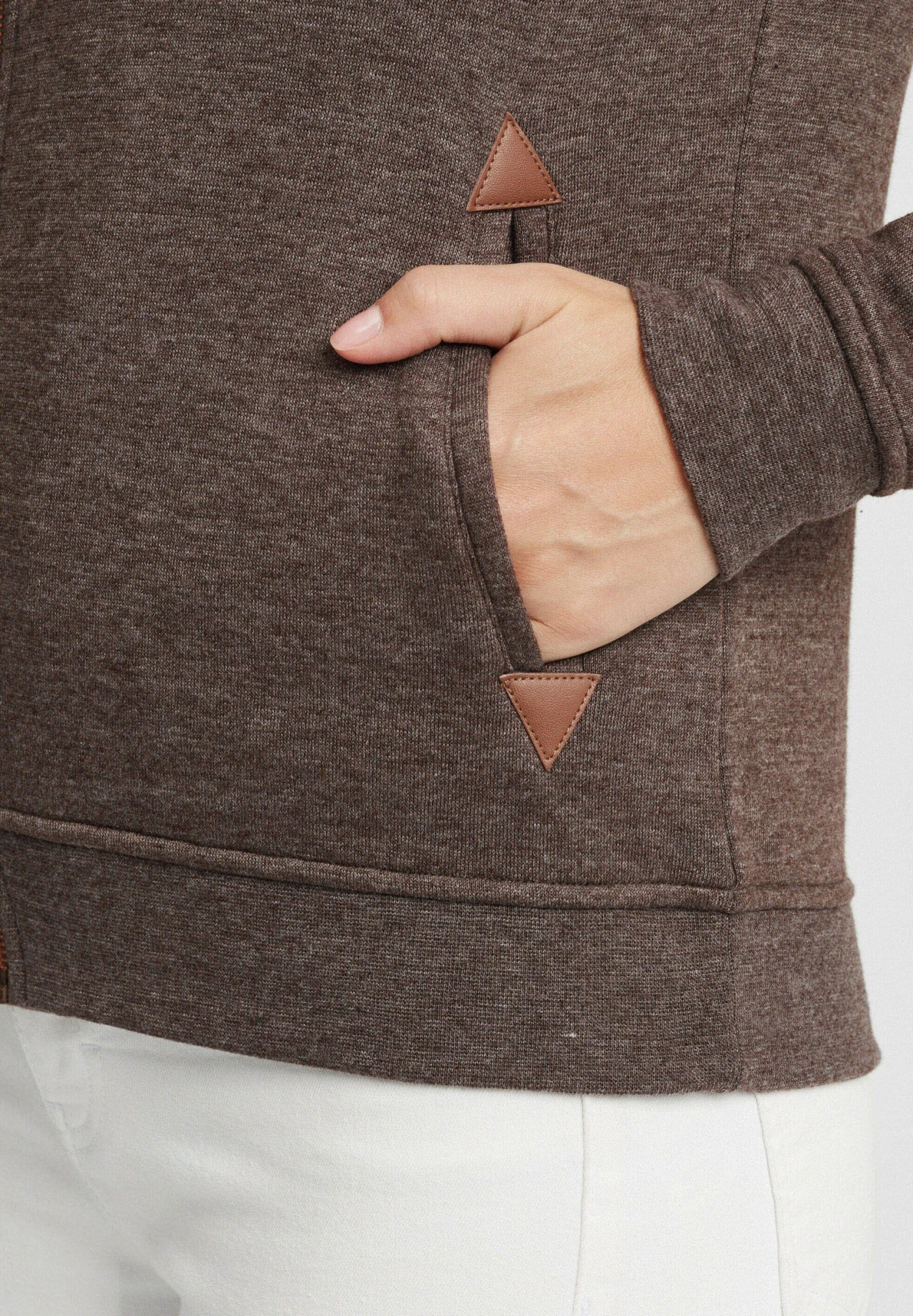 OXMO Oxvicky - Sweater Met Rits - Coffe B Me 5 OXMO Oxvicky - Sweater Met Rits - Coffe B Me - Afbeelding 5