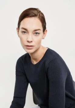 Gerry Weber Langarm Rundhals Mit Strick-Mix - Trui - Navy -Modex Winkel ed779f42c6644b318c30dbd1ccfade73