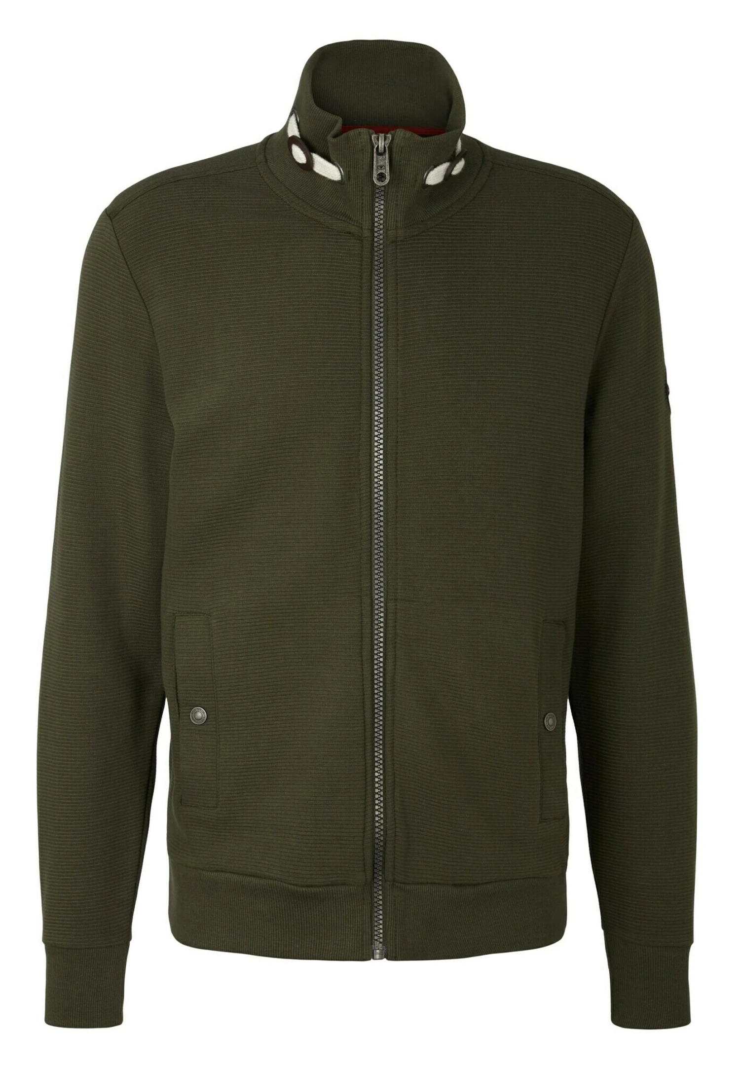 Tom Tailor Mit Struktur - Sweater Met Rits - Deep Forest Green 5 Tom Tailor Mit Struktur - Sweater Met Rits - Deep Forest Green - Afbeelding 5